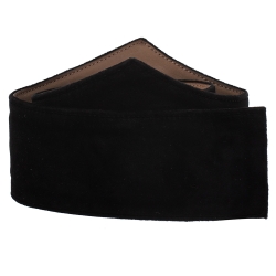 Pre Owned Alexander McQueen Black Velvet Waist Belt 70CM