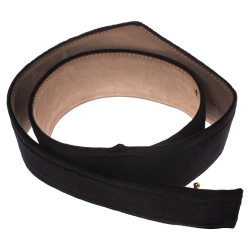Pre Owned Alexander McQueen Black Velvet Waist Belt 70CM