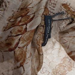 Pre Owned Alexander McQueen Beige Morphing Python Square Scarf