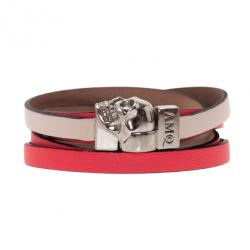 Pre Owned Alexander McQueen Double Wrap Skull Bracelet 16CM