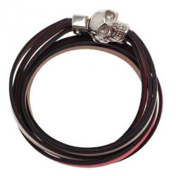 Pre Owned Alexander McQueen Double Wrap Skull Bracelet 16CM