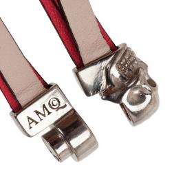 Pre Owned Alexander McQueen Double Wrap Skull Bracelet 16CM