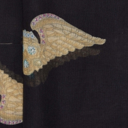 Pre Owned Alexander McQueen Black Winged Skull Print Modal & Cashmere Scarf