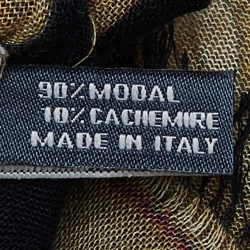 Pre Owned Alexander McQueen Black Winged Skull Print Modal & Cashmere Scarf