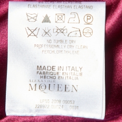 Pre Owned Alexander McQueen Burgundy Silk Satin Gown M