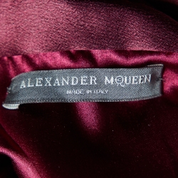Pre Owned Alexander McQueen Burgundy Silk Satin Gown M