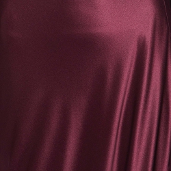 Pre Owned Alexander McQueen Burgundy Silk Satin Gown M