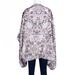Alexander McQueen Multicolor Printed Silk Oversized Draped Shrug (Free Size)