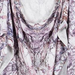 Alexander McQueen Multicolor Printed Silk Oversized Draped Shrug (Free Size)