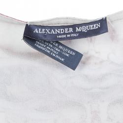 Alexander McQueen Multicolor Printed Silk Oversized Draped Shrug (Free Size)