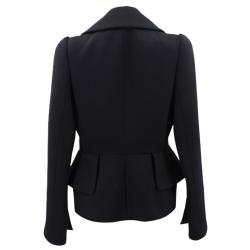 Pre Owned Alexander McQueen Black Wool Peplum Jacket L