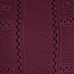 Pre Owned Alexander McQueen Burgundy Lace Knit Full Circle Sleeveless Dress M