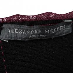 Pre Owned Alexander McQueen Burgundy Lace Knit Full Circle Sleeveless Dress M