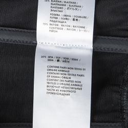 Pre Owned Alexander Mc Queen Navy Blue Silk Chiffon Draped Strapless Dress M