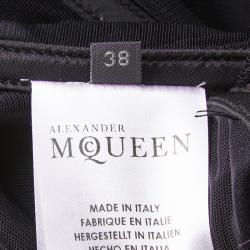 Pre Owned Alexander McQueen Purple Silk Chiffon Draped Strapless Dress S