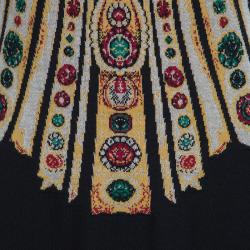 Pre Owned Alexander McQueen Multicolor Jacquard Knit Cap Sleeve Midi Dress S