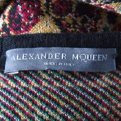 Pre Owned Alexander McQueen Multicolor Jacquard Knit Cap Sleeve Midi Dress S
