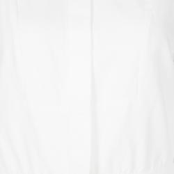 Pre Owned Alexander McQueen White Textured Cotton High Low Shirt Dress M