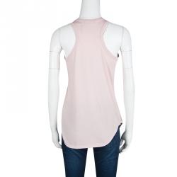 Pre Owned Alexander McQueen Pale Pink Embellished Tank Top S