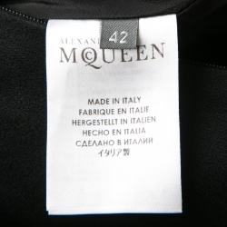 Pre Owned Alexander McQueen Black Satin Crystal Embellished Gown M