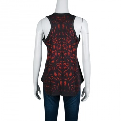 Pre Owned Alexander McQueen Dark Grey Floral Printed Jersey Racer Back Tank Top  M