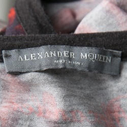 Pre Owned Alexander McQueen Dark Grey Floral Printed Jersey Racer Back Tank Top  M
