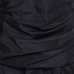Pre Owned Alexander McQueen Black Ruched Silk Layered Balloon Skirt M 