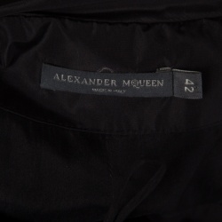 Pre Owned Alexander McQueen Black Ruched Silk Layered Balloon Skirt M 