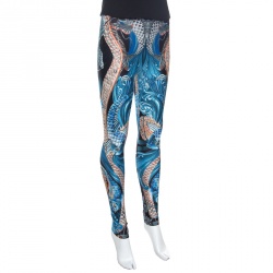 Pre Owned Alexander McQueen Rare Koi Snake Print Leggings S