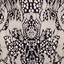 Pre Owned Alexander McQueen Beige and Black Backless Butterfly Lace Gown S