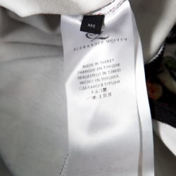 Pre Owned McQ by Alexander McQueen Black Floral Printed Knit Bodycon Dress XXS