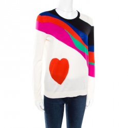 Alexander McQueen Multicolor Wool Heart Print Sweater M
