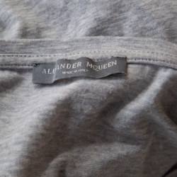Pre Owned Alexander McQueen Grey Skeleton Printed Cotton Jersey Tank Top S