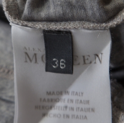 Pre Owned Alexander McQueen Grey Skeleton Printed Cotton Jersey Tank Top S