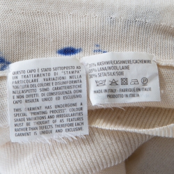 Pre Owned Alexander McQueen Abstract Print Cashmere Silk Asymmetric Sweater Dress S