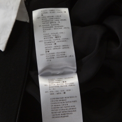 Pre Owned Alexander McQueen Black Wool Contrast Trim Peter Pan Collar Sheath Dress M