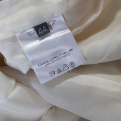 Pre Owned Alexander McQueen Beige Cotton Mother of Pearl Button Embellished Flared Trousers M