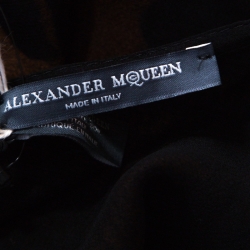 Alexander McQueen Brown Ocelot Printed Silk Chiffon Cape (One Size) 