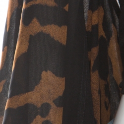 Alexander McQueen Brown Ocelot Printed Silk Chiffon Cape (One Size) 