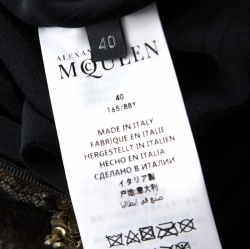 Pre Owned Alexander McQueen Gold Sequin & Tulle Ruffle Detail Gown S