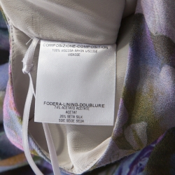 Pre Owned Alexander McQueen Multicolor Floral Printed Cowl Neck Maxi Dress S