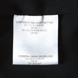 Pre Owned Alexander McQueen Black Crepe Padded Shoulder Single Button Blazer M