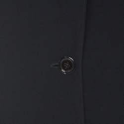 Alexander McQueen Black Crepe Padded Shoulder Single Button Blazer M