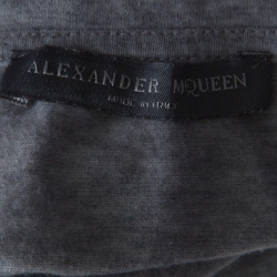 Pre Owned Alexander McQueen Grey Skeleton Printed Cotton Jersey Tank Top S