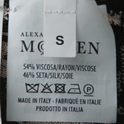 مملوكة مسبقًا Alexander McQueen Beige and Black Knit Jacquard Silk Blend Mini Dress S