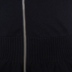 McQ by Alexander McQueen Bicolor Peplum Zip Front Sweater M