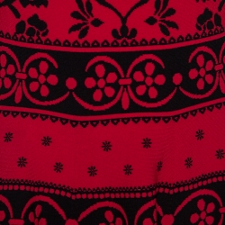 Pre Owned Alexander McQueen Poppy Red Floral Jacquard Knit Dress M