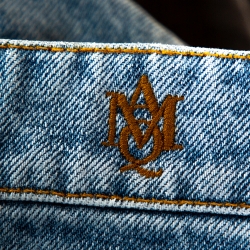 Pre Owned Alexander McQueen Blue Light Washed Denim Flared Skirt M 