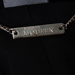 Pre Owned Alexander McQueen Black Crepe Peplum Jacket M