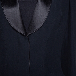 Pre Owned Alexander McQueen Black Crepe Peplum Jacket M